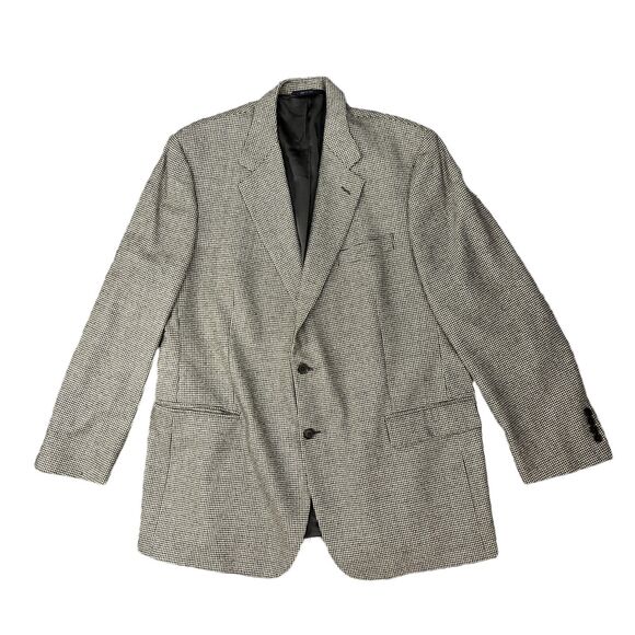Brooks Brothers Wool Blazer Men 46 Houndstooth Single Breasted Loro Piana Fabric